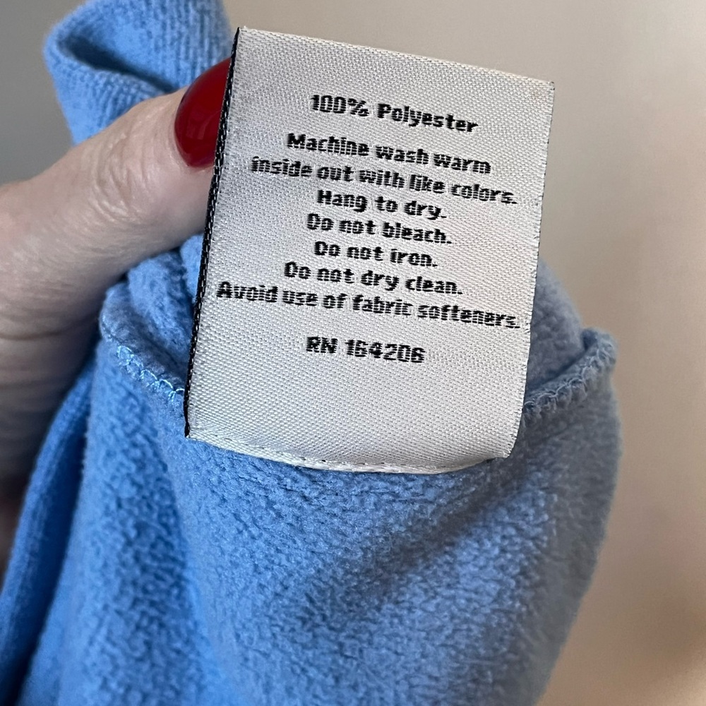 DUDLEY STEPHENS Greenpoint Pastel Blue TurtleNeck Pullover Vello Fleece Medium - Picture 6 of 6